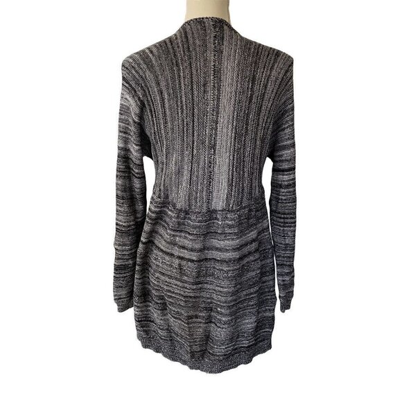 Wild Pearl | Knitted Long Cardigan Sweater | Black & White | Size: Small - Picture 2 of 6